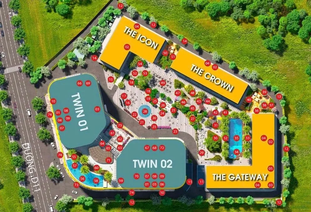 Mặt bằng tổng thể Bcons Center City